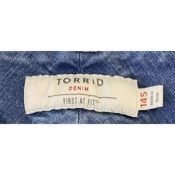 Torrid First Fit Jegging Jeans Women's Size 14S (33x25) Short Mid Rise Striped - Picture 6 of 11